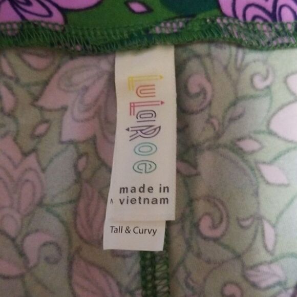 Lula Roe Floral Leggings,  Tall and Curvy - Picture 3 of 4